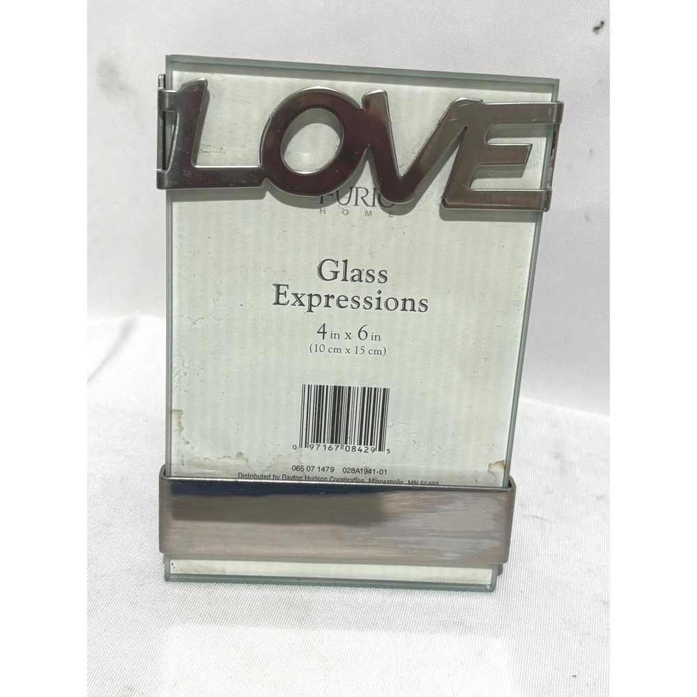 Furio Home Glass Expressions LOVE Picture Frame Brushed Silver 4x6 Portrait7